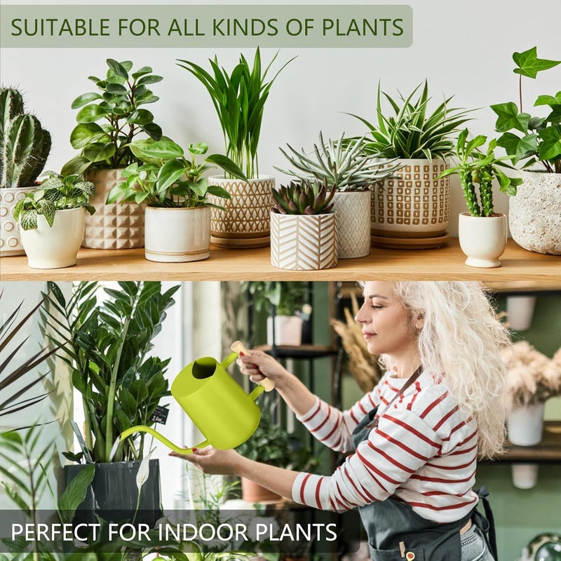 GUKJOB Watering Can Indoor Plants, 35oz Small Stainless Steel Metal Watering Can Modern Decorative Watering Pot with Long Spout for Indoor House Plant Bonsai Garden Flowers (Bright Green) - Image 4